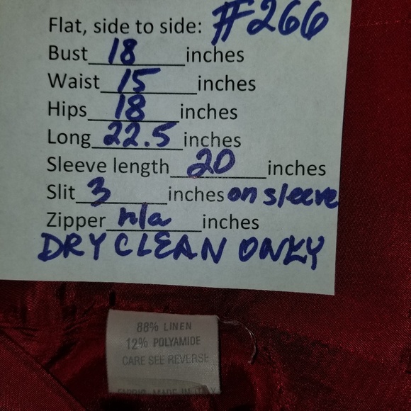 ✅#266 Preowned Georgiou Studio Red Linen Jacket 4 - Picture 6 of 9